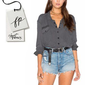 NWT . free people . monday morning tee . blue gray . small
